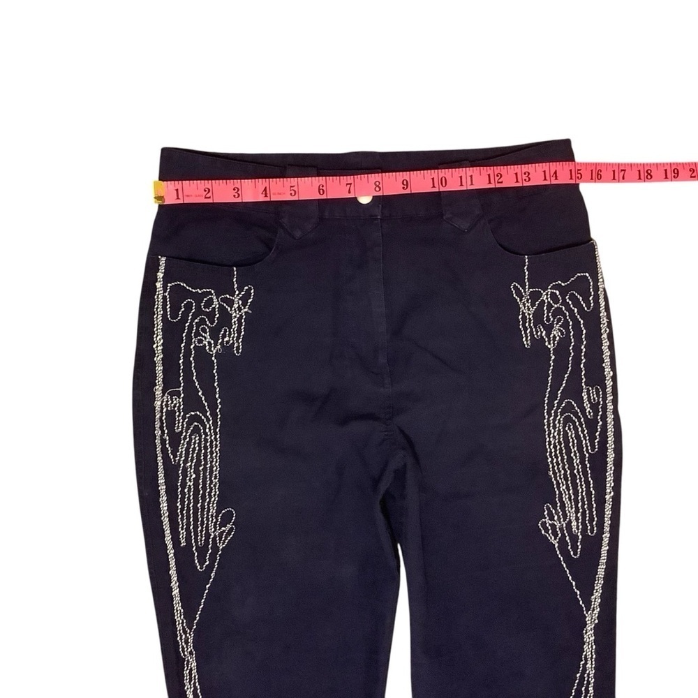 SPANNER SPORT BLUE EMBROIDERED COTTON BLEND DRESS PANTS/ Size 6 - Picture 8 of 11